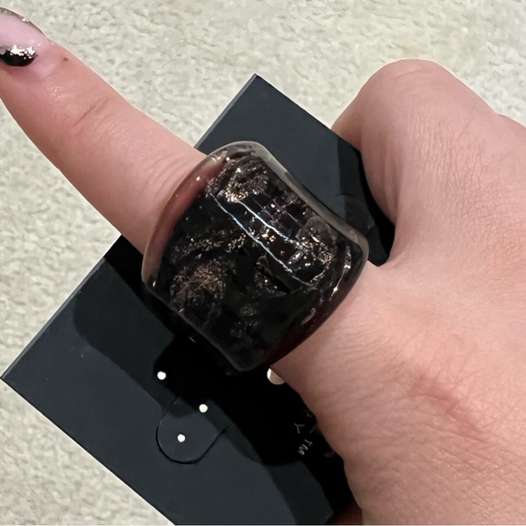 Noir Black Statement Ring - Picture 3 of 4